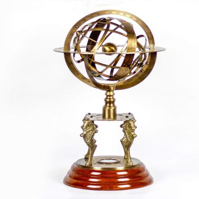 18 Inches Lion Sphere Globe With Compass