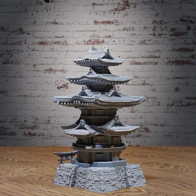 Unpainted East Dice Tower Dice Tower - Compatible with DND Accessories, D&D 5e. Tabletop Gaming Collectible, Fantasy World, Ideal Gift for Dungeon Masters - Designed by Epic Miniatures