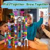KERUVOTA Big Motorized Marble Run - Construction Building Blocks Toys 220Pcs Marble Race Track with Elevator,Educational STEM Game Christmas Birthday Gifts for Kids 3-5 4-8 8-12 (B-Colorful) view 2