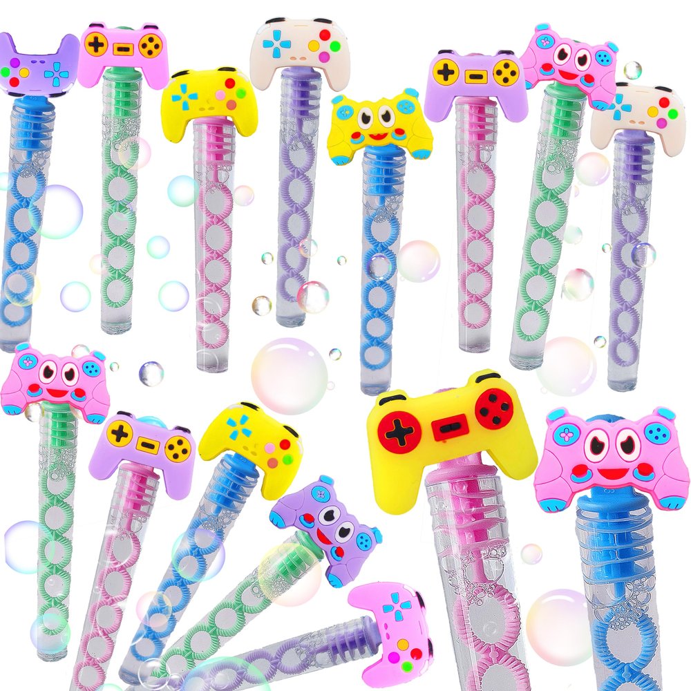 24 Packs Bulk Mini Bubble Wands for Party Favors, Summer Outdoor Camp Park Playing Blowing Bubbles Tool (24 controlle Wand)