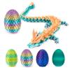 3D Printed Dragon Egg with Articulated Dragon Inside, Fidget Toys for Adults Stress Relief, Unique Home Office Desk Decor Crystal Easter Basket Stuffers (Random) view 1