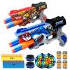 2 Pack Doodle Blaster Guns Boys for Toy, Shark & Lion Toys Birthday Gifts for Kids,Gun Toys Christmas Stocking Stuffing Party Supplies, 80 Soft Foam Darts Bullets,6 Targets & 2 Wrist Strap. view 1