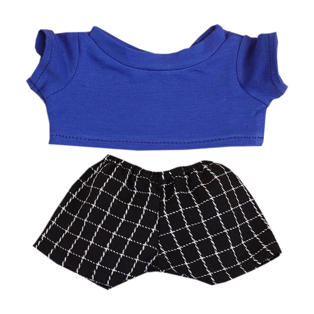 Xyrmync Plush Doll Clothes Solid Color T-Shirt Pants Dress Up Accessories for 10cm 15cm-17cm 20cm Doll (A7, 20cm)