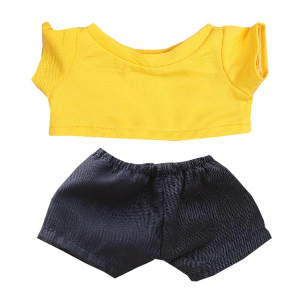 Xyrmync Plush Doll Clothes Solid Color T-Shirt Pants Dress Up Accessories for 10cm 15cm-17cm 20cm Doll (A9, 10cm)