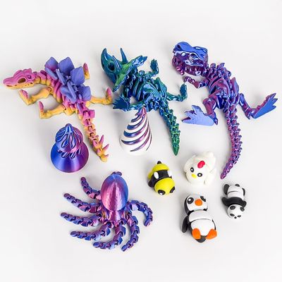 10PCS 3D Printed Animals Toys, Includes Dinosaur Fidget Toys, Impossible Cone Keychain, Spiral Cone Fidget, Mini Vortex Thread Illusion Desk Decor, Fun Desk & Play Toys for Kids,Easter Basket Stuffers
