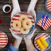 100 Pcs American Flag Party Supplies Set, Serves 25  Disposable Patriotic Paper Plates, Napkins, and Forks, USA Flag-Themed Tableware for 4th of July, Memorial Day, Veterans Day, Independence Day BBQ view 4