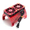 Aluminum Alloy Plastic Dual Motor Cooling Fan Rapid Cooling for TRAXXAS 1/5 X-MAXX RC Car for 55mm Brushless Motor (Red) view 1