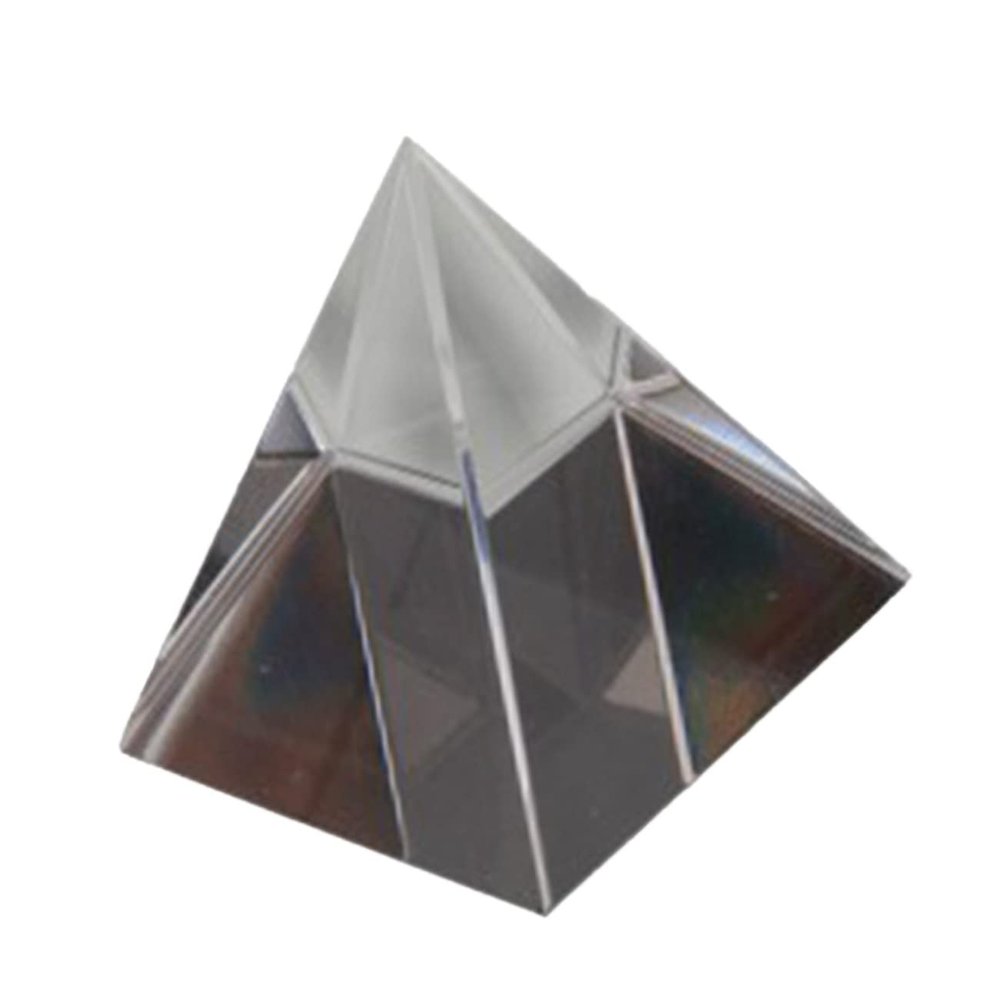 PRETYZOOM 1pc Pyramid Prism for Optical Experiments Glass for Light Refraction and Rainbow Creation Desk Ornament for Home Decor and Office Use