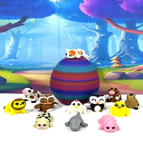 12pcs Mini 3D Printed Animal Set, Articulated Cute Animal Fidget Toy, Office Desktop Decoration,Fidget ADHD Autism Toys, MA-RBW2