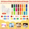 3-in-1 Color Dough Kitchen Creations Set for Kids Aged 3-8, 24 Colors Dough Playset with Ice Cream/Noodle/Hamburger Makers, Food Modeling Art Crafts Pretend Play Toys for Boys Girls view 3