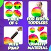 Rainbow Sports Balls for Kids & Toddlers - (Pack of 4) 8.5-Inch Neon Sport Ball Set Includes Football, Soccer, Basketball, & Playground Balls, Toy Balls for Indoor/Outdoor view 3
