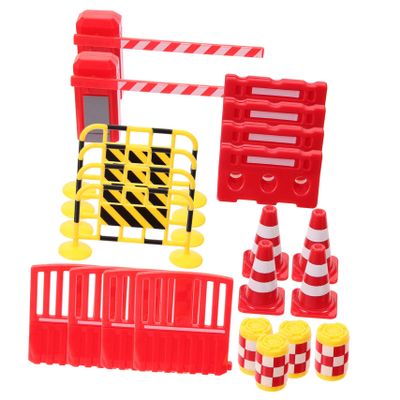 VICASKY 1 Set Parking Lot Road Sign Game Educational Road Sign Miniature Traffic Barrier Traffic Light Road Signs Traffic Signs for Traffic Role Play Stickers Plastic