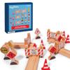 16 Pc Wooden Construction Signs and Traffic Cones - Construction Site Road Signs -Community Helpers Educational Preschool Street Track Accessories view 2