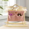 Adm&Eve Bedside Diaper Caddy - Teddy Material With 2 Compartments for Baby Carrier, Crib, Stroller & Changing Table, Hanging Storage Organizer (Dust PINK) view 2