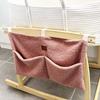 Adm&Eve Bedside Diaper Caddy - Teddy Material With 2 Compartments for Baby Carrier, Crib, Stroller & Changing Table, Hanging Storage Organizer (Dust PINK) view 4