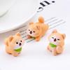 3Pcs Mini Shiba Inu Ornament Decorations Head-wear Hair Accessories DIY Resin Accessories view 2