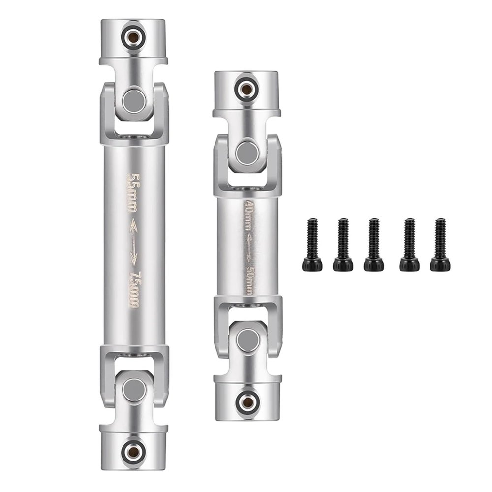 2Pcs 40-50mm 55-75mm Steel Drive Shaft Joint CVD Chassis Center Driveshaft for 1/18 for TRX4M for Bro-nco for Defe-nder RC Crawler Car(9839)