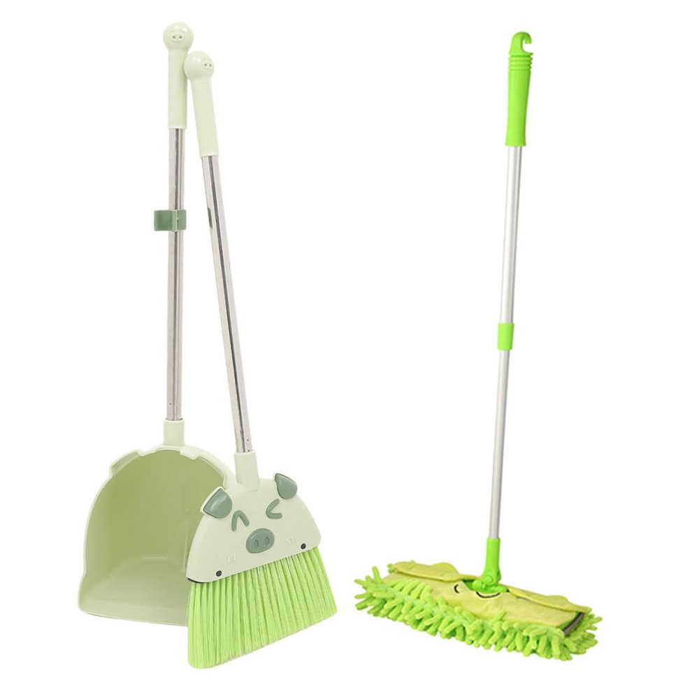 OUNONA Boys and Girls Broom Dustpan Toys for Pretend Girl Cleaning Tool and Housekeeping Cleaning Tools Adorable Dustpan Mop Broom