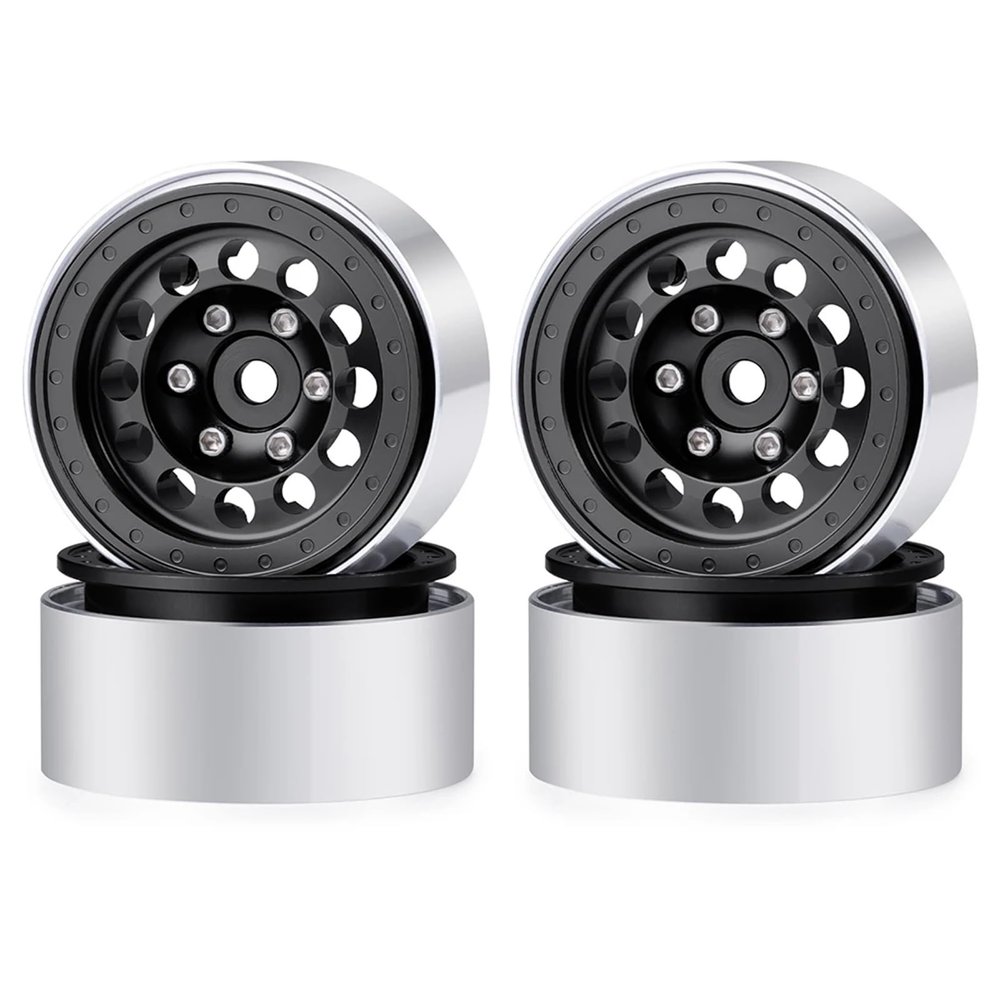 4PCS Aluminum Alloy Beadlock Wheels Rim Hub for TRX4M 1/18 for TRX4-M RC Car Spare Part Upgrade Hub Rim(C-4)