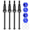 1 Set Metal Front & Rear Drive Shaft Driveshafts and Adapter for 1/18 for GRA-NITE for Typ-hon for Grom RC Car Upgrade Parts(Blue) view 2