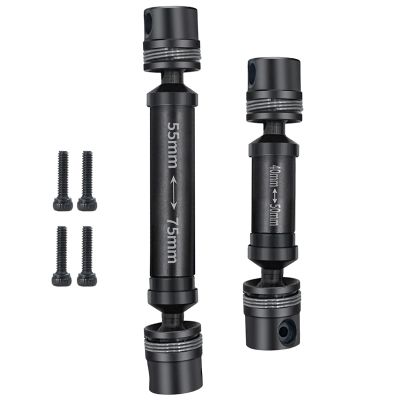 2Pcs 40-50mm 55-75mm Steel Drive Shaft Joint CVD Chassis Center Driveshaft for 1/18 for TRX4M for Bro-nco for Defe-nder RC Crawler Car(9246)