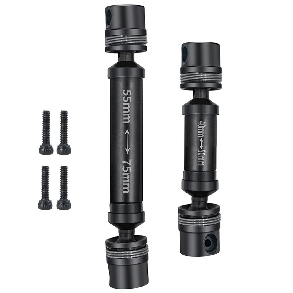 2Pcs 40-50mm 55-75mm Steel Drive Shaft Joint CVD Chassis Center Driveshaft for 1/18 for TRX4M for Bro-nco for Defe-nder RC Crawler Car(9246)