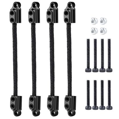 4pcs Front Rear Shock Absorber Travel Limit Strap for 1/18 RC Model Car Mini LMT 4WD for Mon-Ster Truck Upgrade Parts (Black)