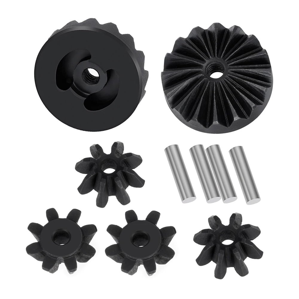 Black Hard Steel Differential Gear Set for 1/18 for Gra-nite for Gr-om RC Car Metal Gears Upgrade Parts