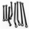 8PCS Stainless Steel High Clearance Chassis Links Steering Linkage for 1/18 RC Crawler Car for TRX4-M K10 F150 Upgrade Part(Black) view 2