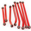 8PCS Stainless Steel High Clearance Chassis Links Steering Linkage for 1/18 RC Crawler Car for TRX4-M K10 F150 Upgrade Part(Black) view 3