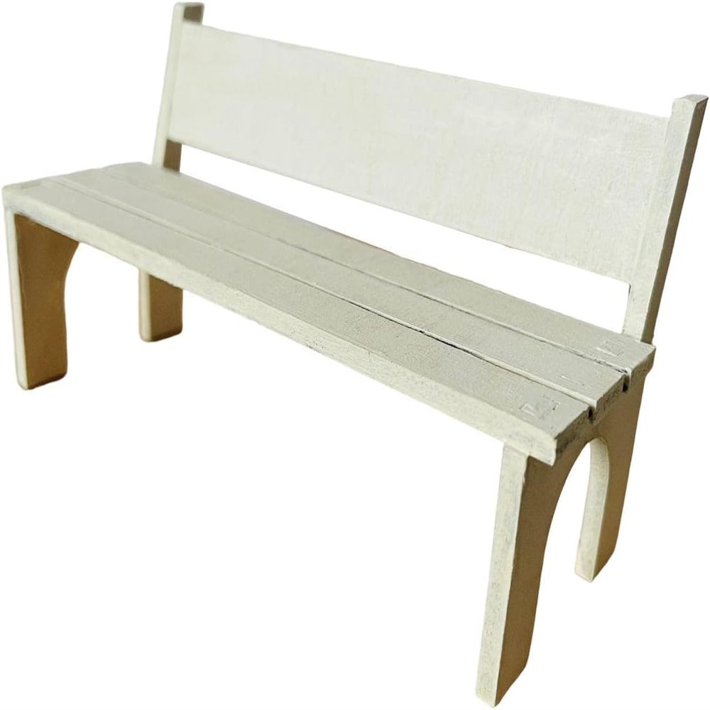 1:12 Scale Wooden Dollhouse Bench Miniature Outdoor Garden Park Yard Decor