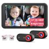LUCKVIEW BM2 PRO Dual Baby Car Camera, 5.2" 1080P HD Display for Rear-Facing Car Seats, IR Night Vision, Anti-Shake Mount, Easy Install  Ideal for Parents with 2 Kids and Pets view 1
