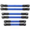 Compatible with Traxxas for Hoss for Slash for Rustler 4WD RC Car Upgrade Spare Parts Adjustable Front Rear Pull Rod Link Tie Rod Steering Rod RC Tie Link Rods(Blue) view 1