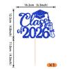 Rsstarxi 1 Pack Class of 2026 Cake Topper Glitter Congrats Grad Cap 2026 Graduation Cake Pick for Class of 2026 Graduation Theme High School Graduate Party Cake Decorations Blue view 2