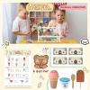 Wooden Ice Cream Toys for Kids Pretend Play Kitchen Food Toys with Scoop & Menu & Fake Money, Ice Cream Counter Shop Playset for 3 4 5 6 Year Old Girls Boys Birthday Gifts view 3