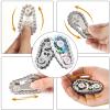 2PCSFidget Spinners Toys for Adults & Teens - Metal Fidget Toy Bike Chain Fidget Sprocket Chain Fidgets Toy for Relief Anxiety ADHD Autism Cool Gadgets Desk Offices Gift Sensory ToySilver+Rainbow view 4