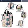 BOESI Doodle Cactus Pattern Diaper Bag Backpack, Mommy Bag, Multifunctional Diaper Bag, Travel Backpack view 2