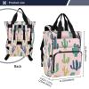 BOESI Doodle Cactus Pattern Diaper Bag Backpack, Mommy Bag, Multifunctional Diaper Bag, Travel Backpack view 3