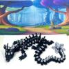 24" 3D Printed Dragon, Articulated Blue and Silver Cherry Blossom, Fidget ADHD Autism Toy,Executive Desk Toy, Home Decor D0100 view 1