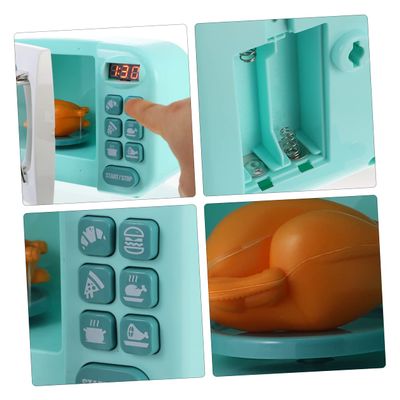 Toyvian Simulated Microwave Oven Toy Creative Educational Plastic Kitchen for Boys and Girls Interactive Play Kitchen Accessories Hands Learning Attractive Design and Light Features