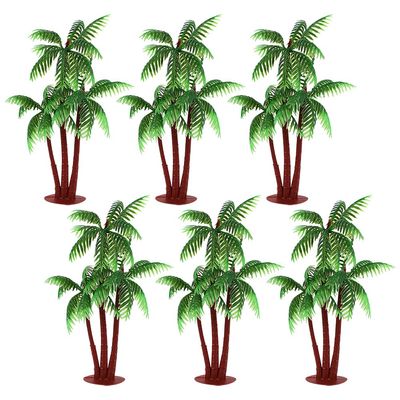 10 Pcs 14cm Miniature Plastic Palm Trees Artificial Coconut Trees Small Model Scenery Trees Mini Realistic Tropical Trees Palm Tree Cupcake Cake Topper Faux Hawaiian Plants Faux Aquarium Fake Plants