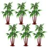 10 Pcs 14cm Miniature Plastic Palm Trees Artificial Coconut Trees Small Model Scenery Trees Mini Realistic Tropical Trees Palm Tree Cupcake Cake Topper Faux Hawaiian Plants Faux Aquarium Fake Plants view 1