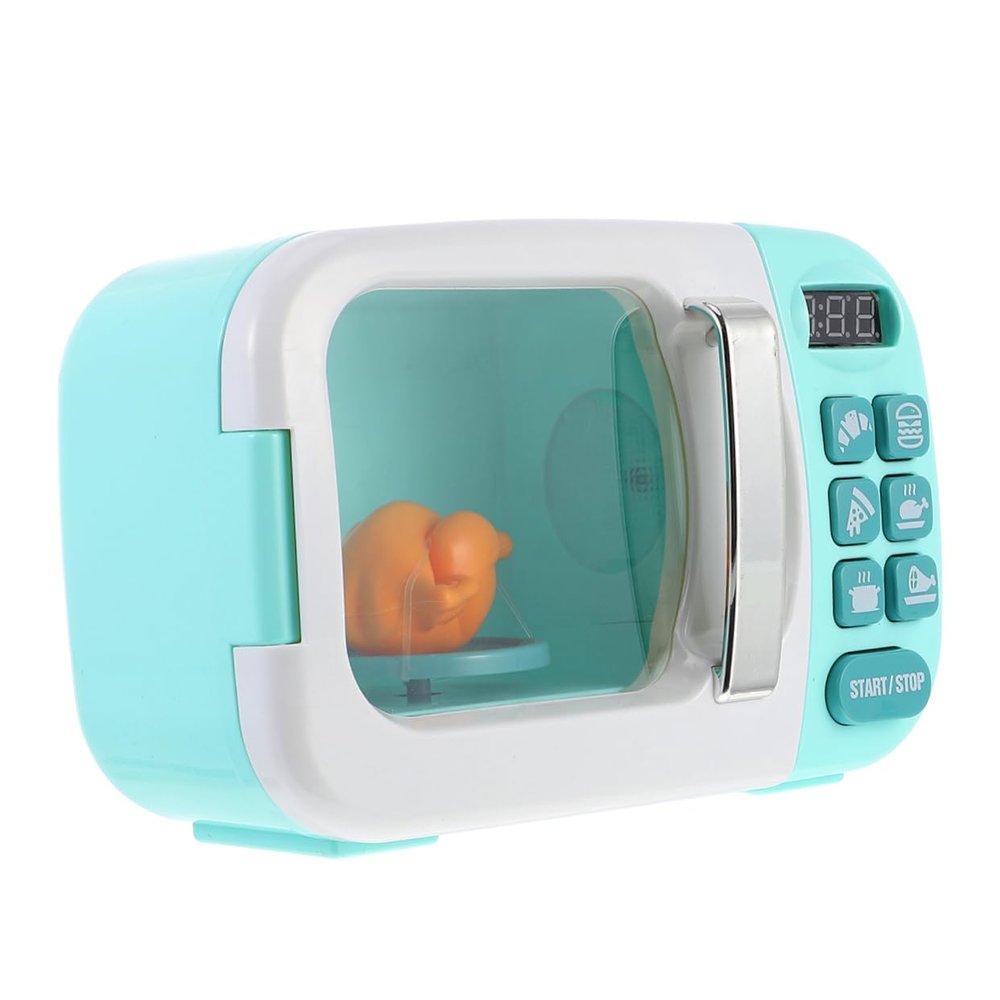 Toddmomy Simulated Microwave Oven Creative Educational Toy for Plastic Kitchen Appliance Light for Hands Learning and Imaginative Play