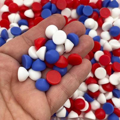 20 Non-Edible Resin 4th of July Candy Chips, Multicolor Fake Chocolate Chips, Realistic Flat-Backed Fake Bake Decorations
