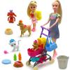 Dolls & Accessories Playset with Doll Transforming Stroller Dog Pet for Girls Ages 3-5-7-12 Birthday Gifts view 1