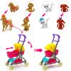 Dolls & Accessories Playset with Doll Transforming Stroller Dog Pet for Girls Ages 3-5-7-12 Birthday Gifts view 4