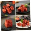CHICAMPERA 5pcs Fake Beef Cubes Food Props Realistic Diced Meat Decoration for Kitchen Display Restaurant and Photography Use view 4