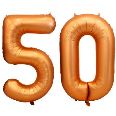 40 Inch Orange 50 Number Balloon Orange 50 Balloons Birthday Wedding Party digital Decorations (Number 50)