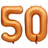 40 Inch Orange 50 Number Balloon Orange 50 Balloons Birthday Wedding Party digital Decorations (Number 50) view 1