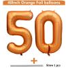 40 Inch Orange 50 Number Balloon Orange 50 Balloons Birthday Wedding Party digital Decorations (Number 50) view 2
